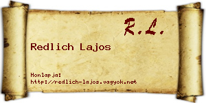 Redlich Lajos névjegykártya